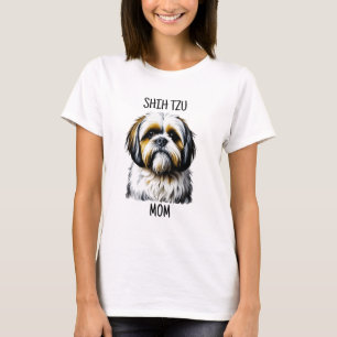 Camiseta Mãe de Shih Tzu   Amantes de Cachorros