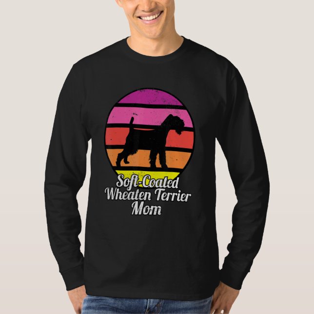 Camiseta Mãe de Soft Coated Wheaten Terrier I Retro Terrier (Frente)