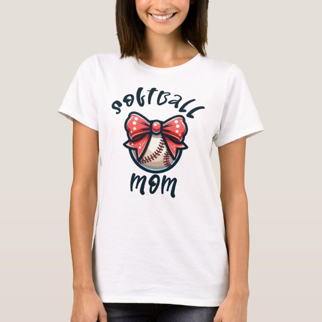 Camiseta Mãe de Softball Arco Coquette (Frente)