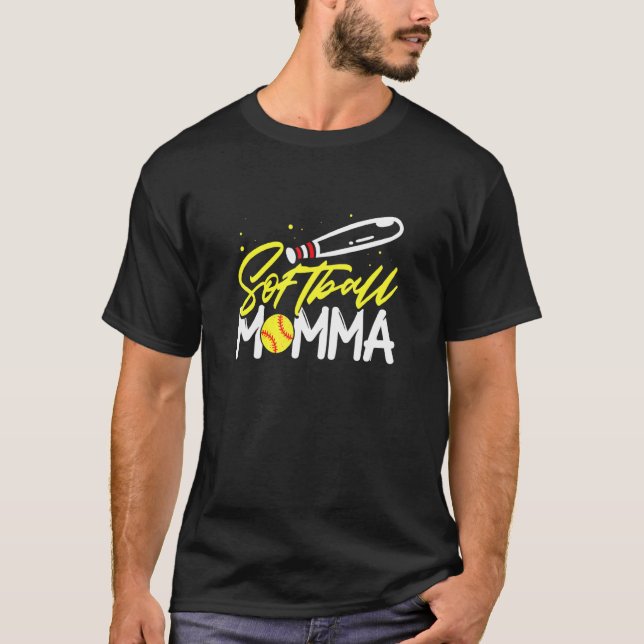 Camiseta Mãe de Softball Catcher Arremessadora Dia das Mães (Frente)