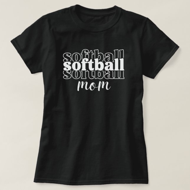 Camiseta Mãe de Softball | Dia do Jogo | Mama de Softball P (Frente do Design)