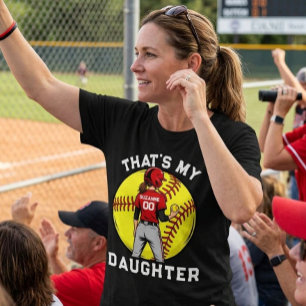 Camiseta Mãe de Softball Essa é Minha Filha Personalizado