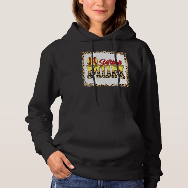 Camiseta Mãe de Softball Leopard Sangrou Mãe da Mãe (Frente)