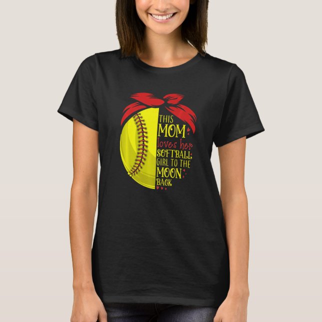 Camiseta Mãe de Softball Meninas de Pitcher (Frente)