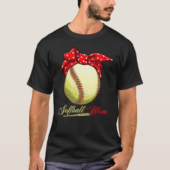 Camiseta Mãe de Softball Mulheres Arremessadora Apanhadora  (Frente)