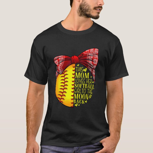 Camiseta Mãe de Softball Mulheres Arremessadora Apanhadora  (Frente)