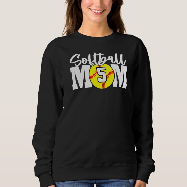 Camiseta Mãe de Softball Número 5 (Frente)