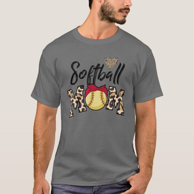 Camiseta Mãe de Softball para Mulheres Mãe Baseball Mãe Cat (Frente)