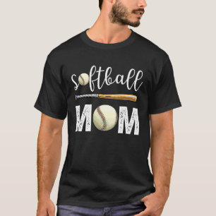 Camiseta Mãe de Softbol Beisebol coll Dia das Mães Softbol
