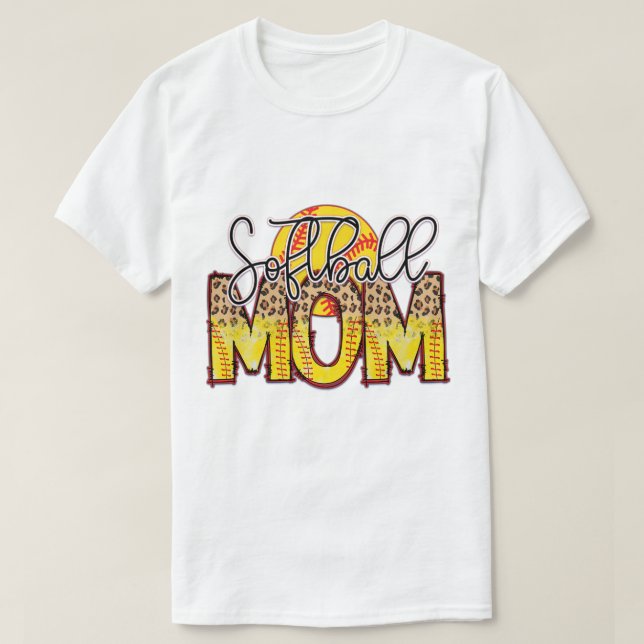 Camiseta Mãe de Softbol Branco (Frente do Design)