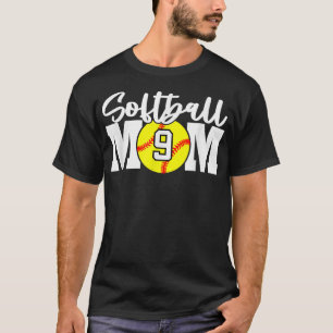Camiseta Mãe de Softbol Número 9 