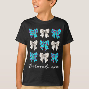 Camiseta Mãe de Taekwondo Coquette Laço Fofo Amantes de Tae