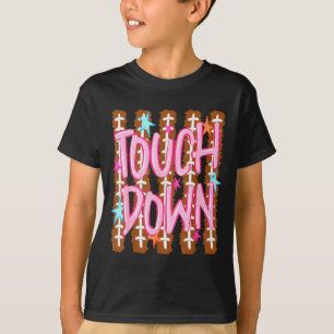 Camiseta Mãe de touchdown listrado futebol outono esportes