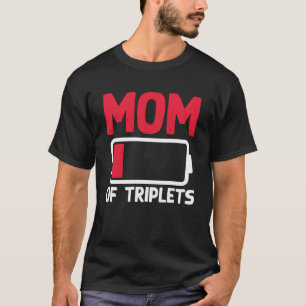 Camiseta Mãe de Triplets Anunciando Gravidez Mãe de Da