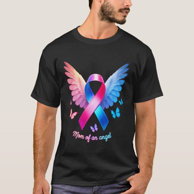 Camiseta Mãe de um Anjo Conscientização sobre Perda de Grav (Frente)