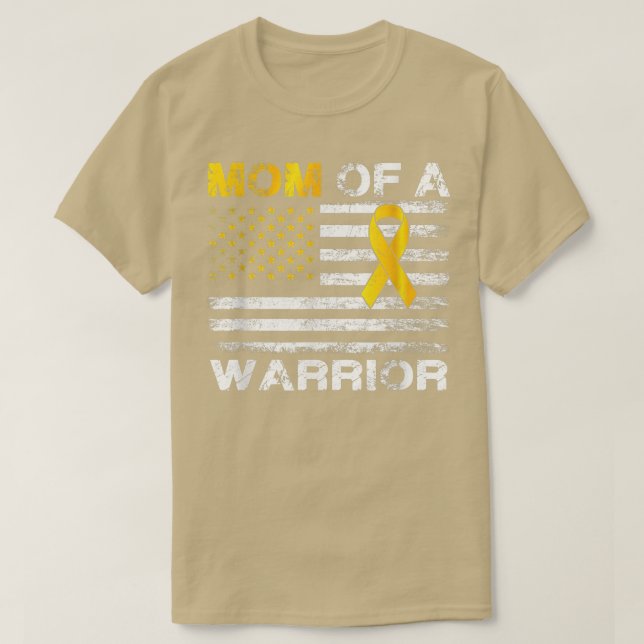 Camiseta Mãe De Um Cancer De Infância Guerreira (Frente do Design)