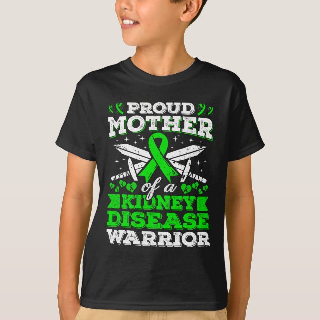 Camiseta Mãe De Um Guerreiro Da Doença Renal Ckd Sensibiliz (Frente)