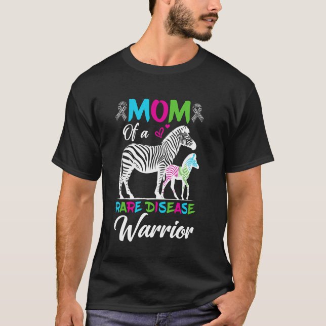Camiseta Mãe de um Guerreiro de Doença Rara Adepto Zebra Fi (Frente)