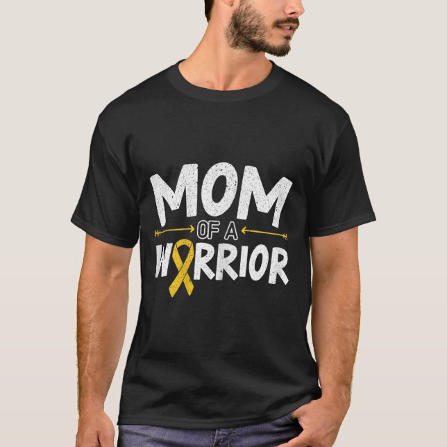 Camiseta Mãe De Um Mês De Consciência De Canceres De Infânc (Frente)