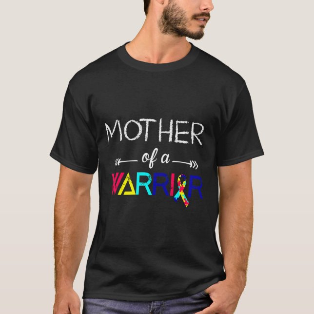 Camiseta Mãe De Uma Consciência Do Autismo Guerreiro (Frente)