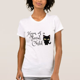 Camiseta Mãe de uma Criança Selvagem com Design de Gato Neg