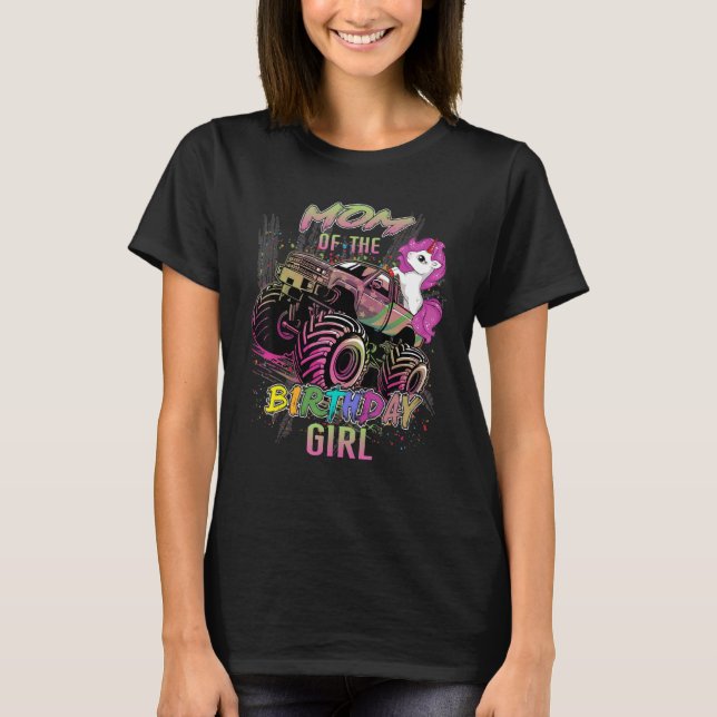 Camiseta Mãe De Uma Rapariga De Passageiro Monstro (Frente)