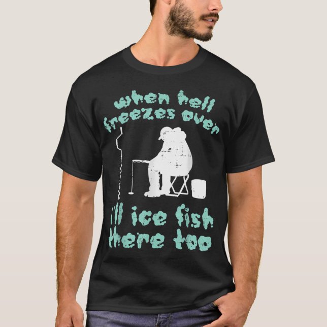 Camiseta Mãe de urso polar pescando no gelo (Frente)