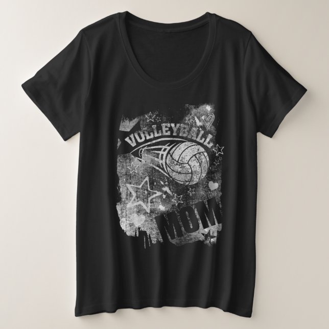 Camiseta Mãe de vôlei, vôlei negra (Frente do Design)
