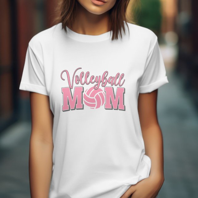 Camiseta Mãe de Voleibol Rosa (Criador carregado)