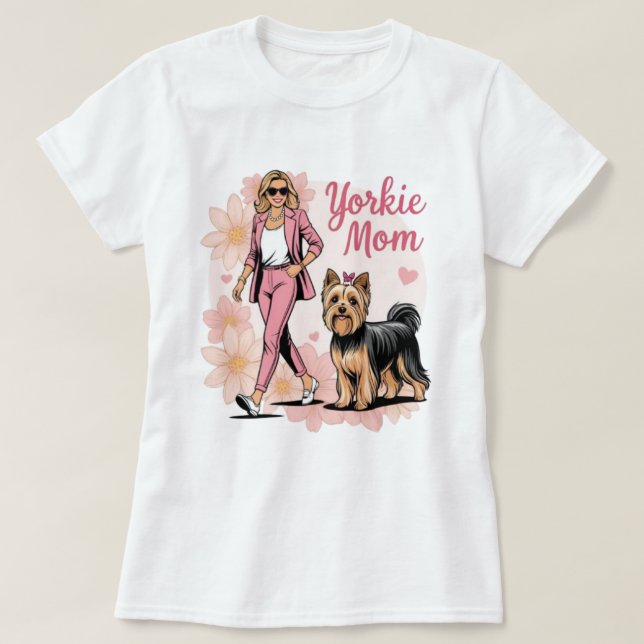 Camiseta Mãe de Yorkie (Frente do Design)