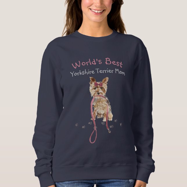 Camiseta Mãe de Yorkshire Terrier Mais Fofa do Mundo (Frente)