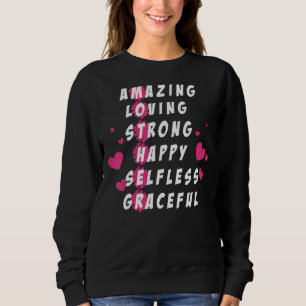 Camiseta Mãe Definição Incrível Adorável, Forte E Feliz Mam