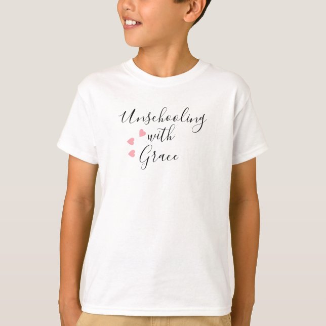 Camiseta Mãe Desescolarizadora Grace Hearts (Frente)