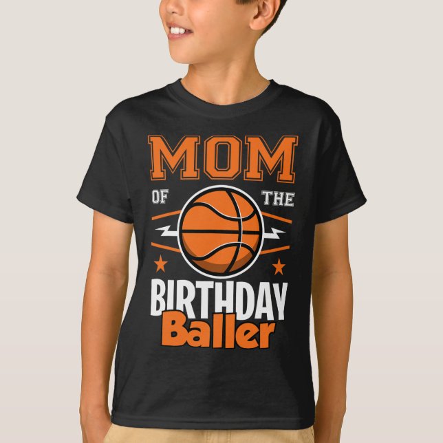 Camiseta Mãe Do Aniversário Byller Bysketbyll Big Fan Birt (Frente)