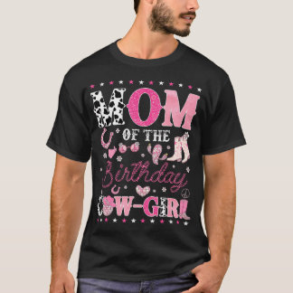 Camiseta Mãe do Aniversário Cow-Girl Disco Rodeio Ocidental