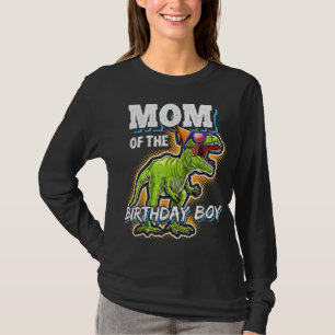 Camiseta Mãe do Aniversário da Família Correspondente Dinos