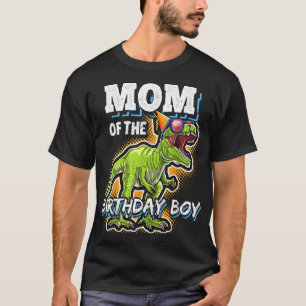 Camiseta Mãe do Aniversário da Família Correspondente Dinos
