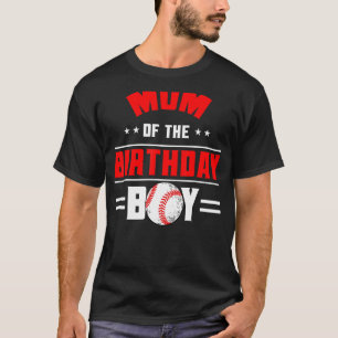 Camiseta Mãe Do Aniversário Da Família Tema Baseball