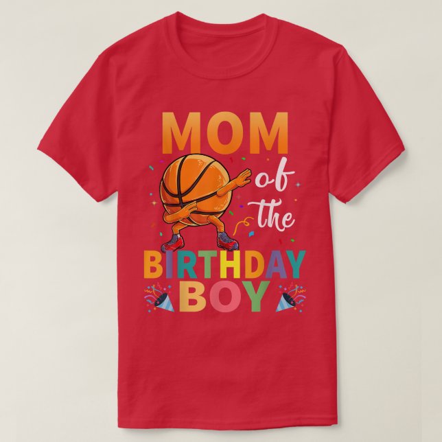 Camiseta Mãe Do Aniversário De Bicicleta De Basquete (Frente do Design)