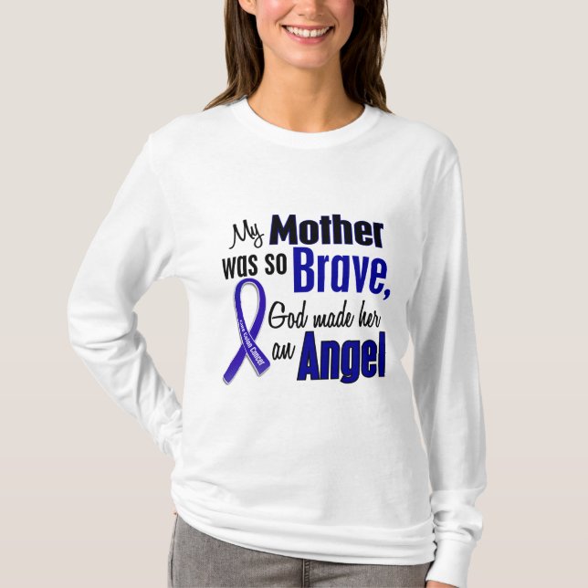 Camiseta Mãe do ANJO 1 do cancro do cólon (Frente)