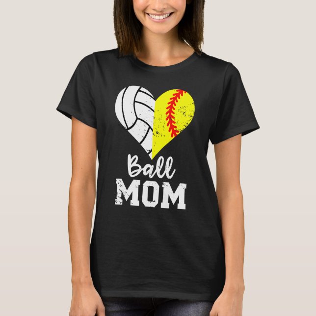 Camiseta Mãe do Ball Mãe do Coração do Voleibol (Frente)