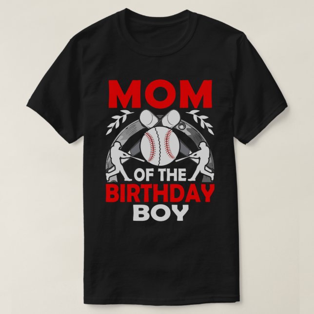 Camiseta MÃE Do Beisebol Do Aniversário (Frente do Design)