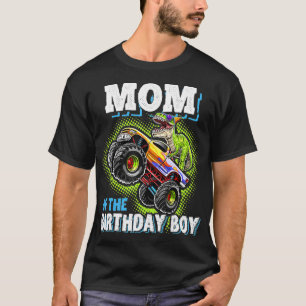 Camiseta Mãe do Birthday Boy Dinosaur Monster Truck Bir