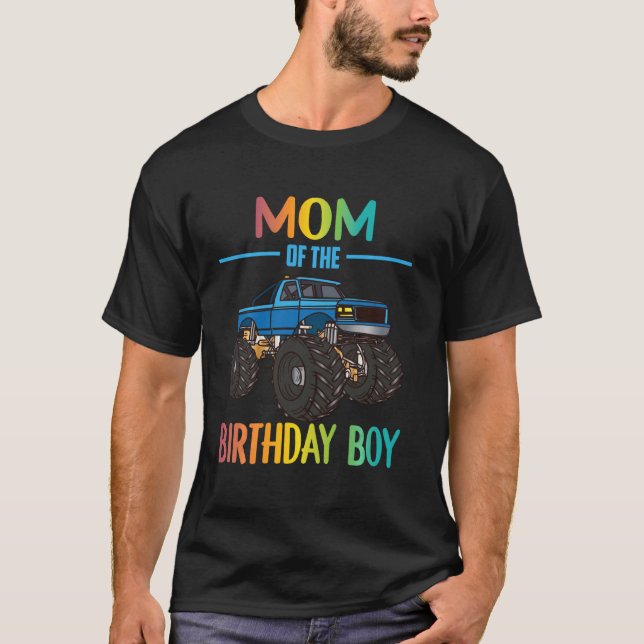 Camiseta Mãe Do Birthday Boy Monster Truck Party W (Frente)