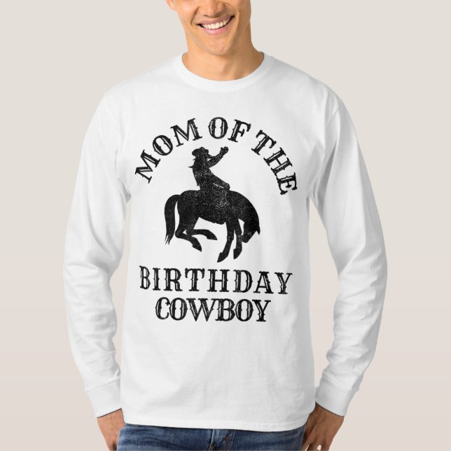 Camiseta Mãe do Birthday Cowboy - Partido Rodeo Ocidental M (Frente)