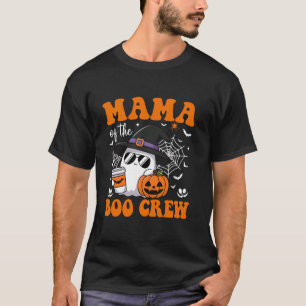 Camiseta Mãe do Boo Crew Groovy Ghost Matching Family Hall