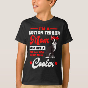 Camiseta mãe do Boston terrier cavalheiro americano do cão