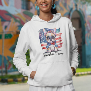 Camiseta Mãe do Bulldog Francês Patriótica Bandeira dos EUA