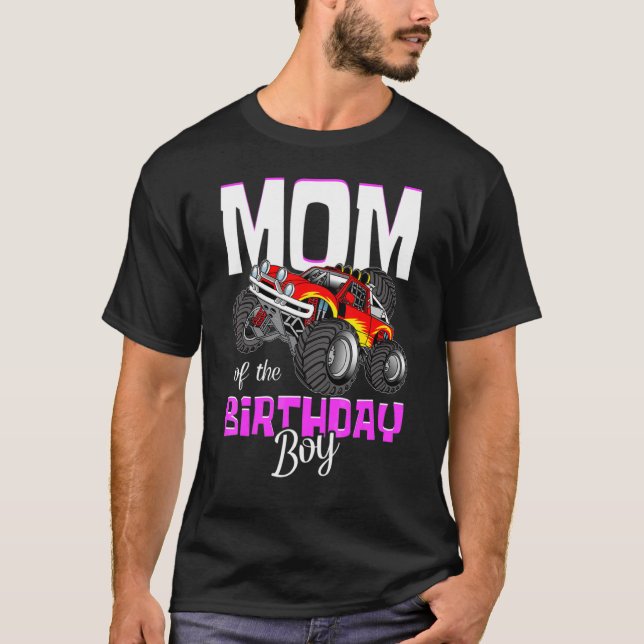 Camiseta Mãe Do Caminhão Do Monstro De Aniversário (Frente)