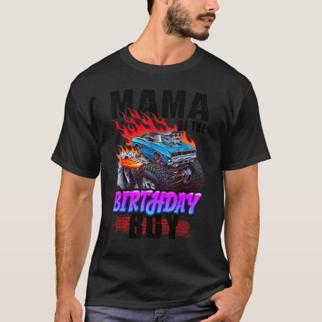 Camiseta Mãe Do Carro-Branco Do Monstro De Aniversário (Frente)